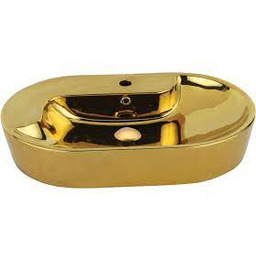 Umywalka nablatowa 70x45x13 cm złota połysk