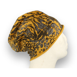Czapka damska Beanie włoska cienka smerfetka bawełna żółta