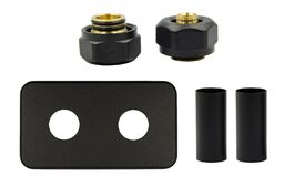 Zestaw maskujący rozeta prostokątna + tuleje + złączki