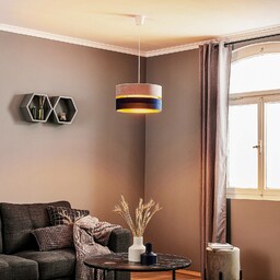 Duolla Lampa wisząca Duo granatowy/szary/złoty Ø40cm 1 płomień