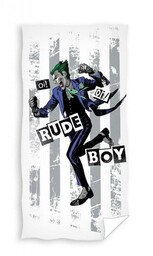 Ręcznik dziecięcy 70x140 Batman szary pasy plażowy bawełniany
