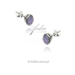 ankabizuteria.pl Kolczyki srebrne z naturalnym tanzanitem