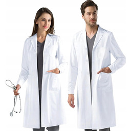 BLUZKA LABORATORYJNA UNISEX DŁUGI RĘKAW BIAŁA OCHRONNA PROFESJONALNA