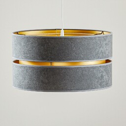 Duolla Żyrandol Duo, szary/złoty, Ø40cm 1-punktowa