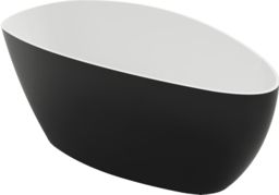 Wanna wolnostojąca 156x71x56 cm/260 l , biały/czarny połysk