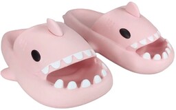 Klapki Damskie Piankowe Bardzo Lekkie Rekin Różowe Basenowe