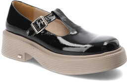 Karino Czarne Półbuty Eleganckie Skórzane Buty