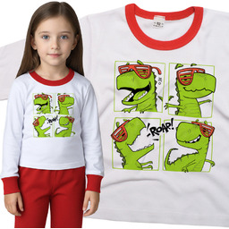 Piżama dziecięca Śmieszny Dinozaur Dino T Rex 86/92
