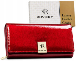 Portfel skórzany Rovicky [DH] RH-20A-1-SH czerwony