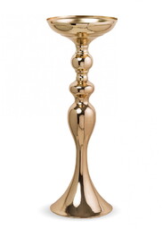 Świecznik metalowy duży złoty 38x14 124553