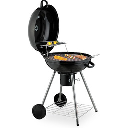 Relaxdays grill kulisty, Ø 53 cm, 2 ruszty,