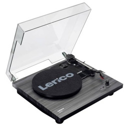 LENCO Gramofon LS-10 Czarny, Półautomatyczny, Napęd paskowy, Wbudowane