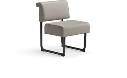 Sofa START, 600 mm, skóra ekologiczna, szary, czarny