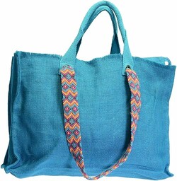 Vacchetti Giuseppe Torba Juta, tekstylna, turkusowa, Medio