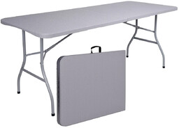 Elior Szary prostokątny stół składany w walizkę 180