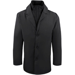 Krótki, Męski Płaszcz Przejściowy z Wysokim Kołnierzem -