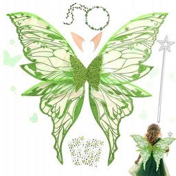 SKRZYDŁA WRÓŻKI DLA DOROSŁYCH ZESTAW ELFÓW OPASKA KWIATY