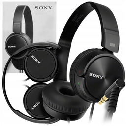 Słuchawki Nauszne Przewodowe Sony Czarne Lekkie Do Pracy