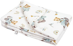 Bambusowa Kołderka Niemowlaka Traktory 65X75 Bonjour Cherie