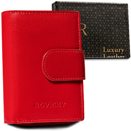 Portfel skórzany Rovicky R-RD-41-GCL Red czerwony
