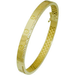 Bransoletka Złota Sztywna Bangle 5,80 mm Szeroka pr