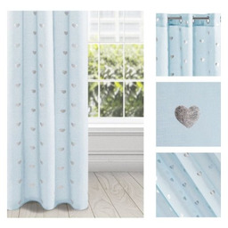 EUROFIRANY Firana BONNIE 140x250 cm niebieska w srebrne