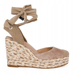 ALMA EN PENA BEŻOWE CZÓŁENKA ESPADRYLE NA KOTURNIE