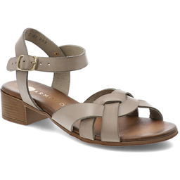 Armodo Szare Sandały Eleganckie Obuwie Damskie Na Obcasie