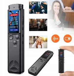 Profesjonalny Cyfrowy Dyktafon 64GB Dyktafon Odtwarzacz MP3, Magnetofon