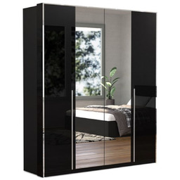 Szafa z lustrami glamour 182 cm czarny lakier