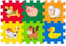 Plastica Piankowe puzzle ze zwierzętami, 6 szt.
