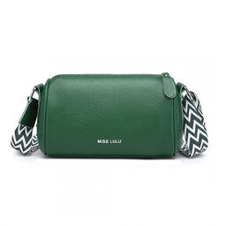 Zielona Torebka Cylider Crossbody Owalna Skóra Naturalna Roal