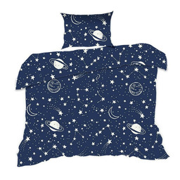 Extrapościel Pościel bawełniana 100x135 7K gwiazdozbiór granatowa planety