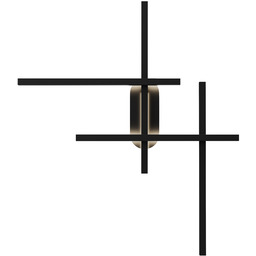 HALO Lampa ścienna kinkiet czarny geometryczny 24W LED