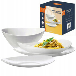 Komplet Zestaw Serwis Obiadowy Talerze 19el 6 Osób