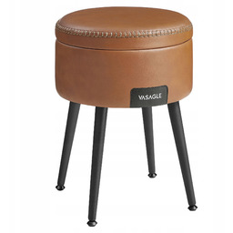 Stołek tapicerowany Otoman do przechowywania skóra brązowa Pu