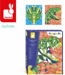 Janod, Zestaw kreatywny Mozaika Dinozaury Misterix 7+