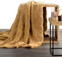 Koc flano wytłaczany w jodełkę K167-03