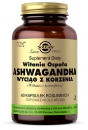SOLGAR Ashwagandha Wyciąg z korzenia, 60 kapsułek