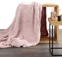 Koc flano wytłaczany w jodełkę K167-04