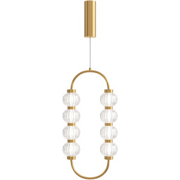 AMULET Lampa wisząca złota szkło H 16W LED