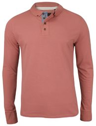 Bladoróżowa Koszulka Polo - Długi Rękaw, Longsleeve