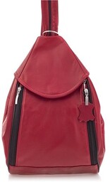 Torebka Plecak 2w1 Czerwony Damski Skórzany Elegancki Worek