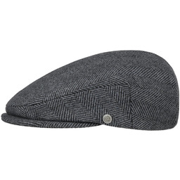 Kaszkiet Herringbone Wool Driver by bugatti, niebieski, M