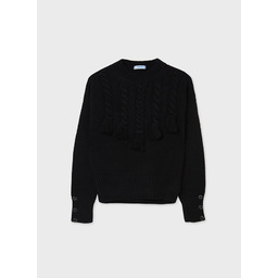 Mayoral 7348 Sweterek Frędzle czarny r.157