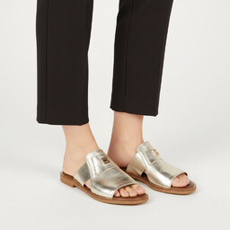 Armodo Złote Klapki Stylowe Obuwie Damskie