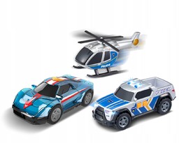 Pojazdy policyjne 3-pak Policja Helikopter Auta