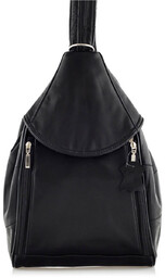 Torebka Plecak 2w1 Damski Skórzany Czarny Elegancki Belveder