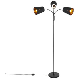 Nowoczesna lampa podłogowa czarna 3-światłowa - Carmen
