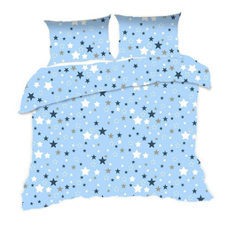 Extrapościel Pościel bawełniana 160x200 364K gwiazdki niebieska Kids